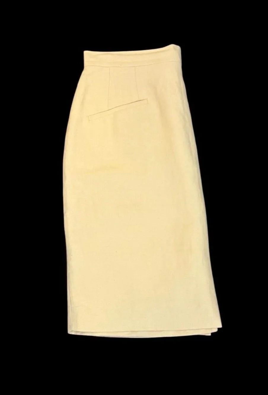 Casual Corner Linen Blend Skirt Sz. 12 Vintage Y2K Lined Knee Length Career - Picture 6 of 8